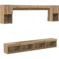 vidaXL TV wand eenheden met LED 6 st Artisan Eiken Bewerkt hout