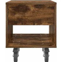 vidaXL Nachtkastje Rook Eiken 40,5 x 40 x 48 cm Bewerkt hout