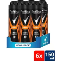 Rexona heren deodorantspray workout high impact 6 x 150 ml