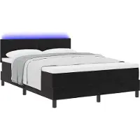 vidaXL LED Box Spring Bed met hoofdeinde Zwart 160 x 200 cm Fluweel