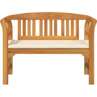 vidaXL Rozenbank, crèmekleurig, 114 x 46 x 82,5 cm, massief acaciahout