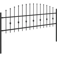 vidaXL Spike Fence ASTEN 200 x 110 cm Gepoedercoat staal Zwart