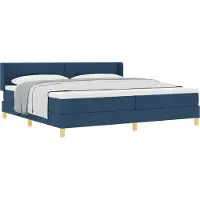vidaXL Boxspringbed met hoofdeinde, blauw, 200 x 200 cm, gestoffeerd