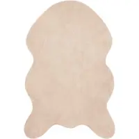 vidaXL Antislip vloerkleed van imitatie konijnenbont OLITE Taupe