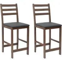 vidaXL Eetstoelen 2 st Massief Rubberhout Lichtbruin