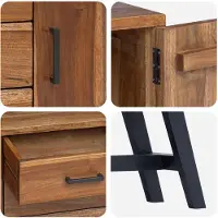 vidaXL TV Stand 110 x 30 x 75 cm Naturel Massief Teakhout