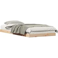 vidaXL Vloerbedframe Naturel 100 x 220 cm Massief grenenhout
