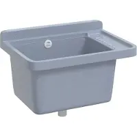 vidaXL Wasbak wandgemonteerd 50x35x24 cm hars grijs