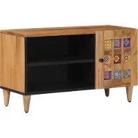 vidaXL TV Kast met opslag Naturel 80 x 33 x 46 cm Massief Mango Hout