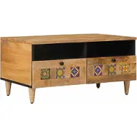 vidaXL Salontafel met lade Naturel 80 x 54 x 40 cm Massief Mango Hout