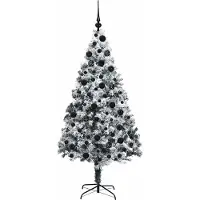 vidaXL Kunstkerstboom met 300 LED Wit 180 cm PVC en Staal en Kunststof