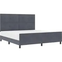 vidaXL Boxspring bed met hoofdeinde Donkergrijs 180 x 200 cm Fluweel