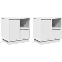 vidaXL Nachtkastje 2 st Wit 50 x 34,5 x 50 cm. Bewerkt hout