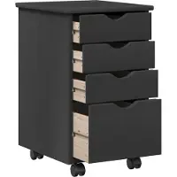 vidaXL Rollende kast met wiel Grijs 34 x 39 x 56 cm Massief grenenhout