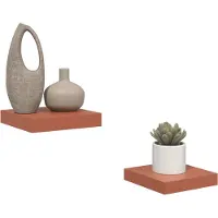 vidaXL Wandplank Muurmontage 2 st Rood 23 x 23,5 x 3,8 cm Bewerkt hout