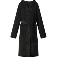 vidaXL Badjas Hoodie Zwart s Flanel