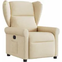 vidaXL Fauteuil verstelbaar stof crèmekleurig