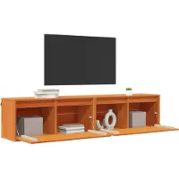 vidaXL Wandkast 2 st Wasbruin 80 x 30 x 35 cm Massief grenenhout