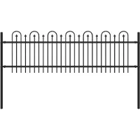 vidaXL Spike Boog Hek DRONTEN 200 x 110 cm Gepoedercoat staal Zwart