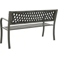 vidaXL Tuinbank 125 cm staal grijs
