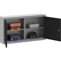 vidaXL Gereedschapskast met plank Zwart en Grijs 100 x 20 x 55 cm