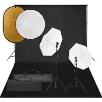 vidaXL Fotostudioset met verlichtingsset, achtergrond en reflector