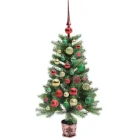 vidaXL Kerstboom met 150 LED met standaard Groen 90 cm PE