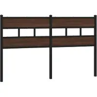 vidaXL Vervangend hoofdbord 140 cm bewerkt hout en staal bruin eikenkleurig