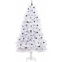 vidaXL Kunstmatige Hinged Kerstboom Wit 300 cm PVC en Staal