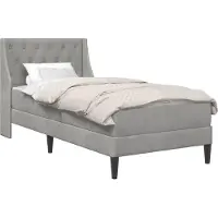 vidaXL Bedframe met matras met matras Lichtgrijs 100 x 200 cm Fluweel