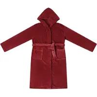 vidaXL Badjas Hoodie Bordeaux Rood XXXL Flanel