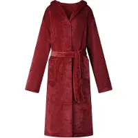 vidaXL Badjas Hoodie Bordeaux Rood m Flanel