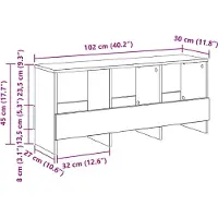 vidaXL Tijdschriftenrek Grijs Sonoma 102 x 30 x 45 cm