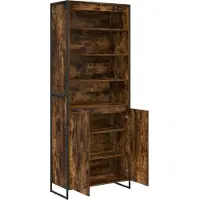 vidaXL Hoge Kasten Rook Eik 79 x 36 x 200 cm Bewerkt hout