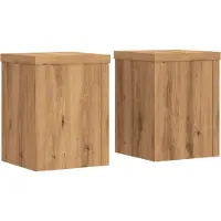 vidaXL Plantenstandaards 2 st 15x15x20 cm hout artisanaal eiken
