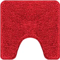 vidaXL Antislip Badmat met Toilet Uitsnede Rood 50 x 50 cm PP