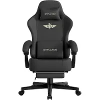 GTPLAYER - Gamingstoel Bureaustoel - Met 160° Verstelbare Rugleuning - Zwart Kunstleer