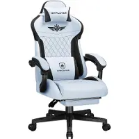 GTPLAYER Gaming Stoel, ergonomische gaming stoel gemaakt van hoogwaardig flanel met lendensteun, computerstoel met een brede rugleuning, draagvermogen 150 kg
