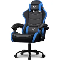GTPLAYER - Gaming Stoel - Met Verstelbare Hoofdsteun en Lendensteun - Blauw