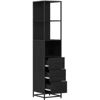 vidaXL Badkamermeubel Set Zwart Eiken 35 x 37,5 x 166 cm Bewerkt hout