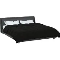 vidaXL Volledig Jaar Dekbed Gekwilt Zwart 200 x 240 cm Microvezel