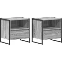 vidaXL Nachtkastje 2 st Grijs Sonoma 50 x 39,5 x 50 cm Bewerkt hout