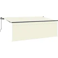 vidaXL Uitschuifbare luifel Crème 400 x 200 cm Polyester en Aluminium