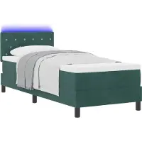 vidaXL LED Box Spring Bed Donkergroen 80 x 200 cm Fluweel