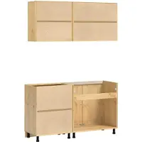 vidaXL Kast met plank SKI 4 pcs HoningBruin Massief grenenhout