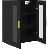 vidaXL Wandkast, zwart, eikenlook, 69,5 x 34 x 90 cm