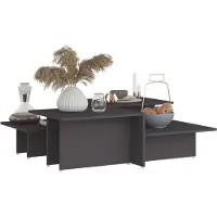 vidaXL Salontafels, 2 stuks, grijs, 111,5 x 50 x 33 cm, houtvezel