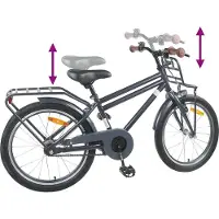 vidaXL Kinderfiets 22 Inch voor 7-12 jaar oud Donkergrijs
