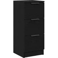 vidaXL Dressoir Zwart Eiken 30 x 30 x 70 cm Bewerkt hout