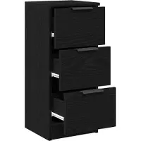 vidaXL Dressoir, zwart, eikenlook, 30 x 30 x 70 cm, houtvezel